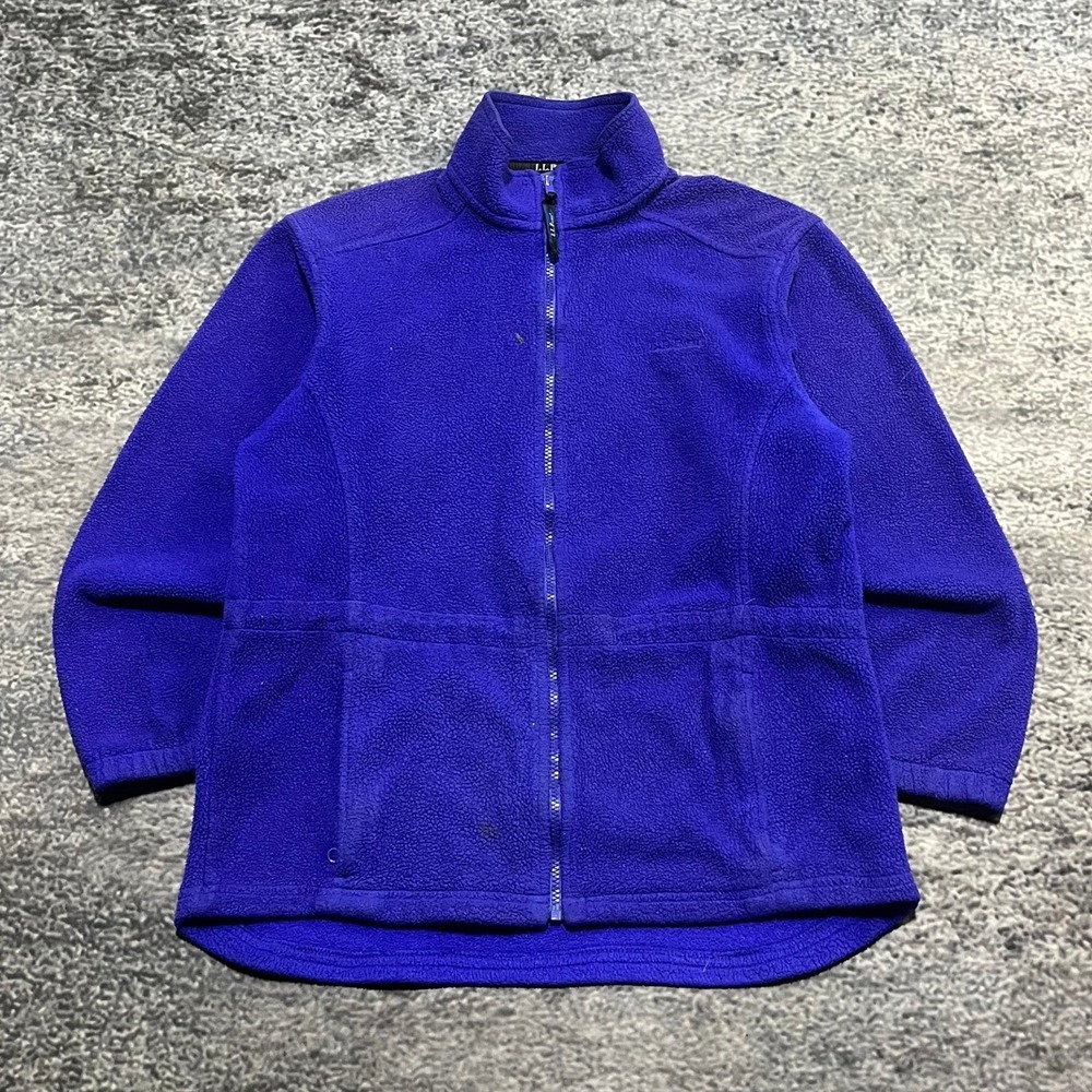 Vintage 90s L.L. Bean Deep Pile‎ Fleece Jacket Womens Small Blue Full Zip Gorp